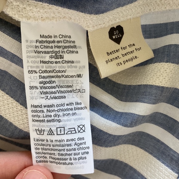 Madewell Plaza Button-Front Shirt in Blue Stripe - Picture 9 of 9